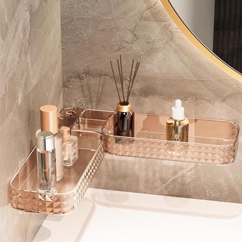 Pink Hanging Rotating Corner Shelf for Bathroom