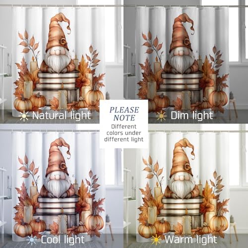 DESIHOM Cute Fall Gnomes Shower Curtain Set