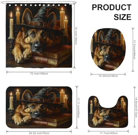 4PCS Halloween Witch German Shepherd Dog Bath Set