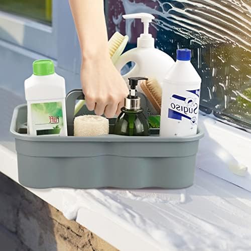 Kekow 4-Pack Plastic Shower Caddy with Handle Gray