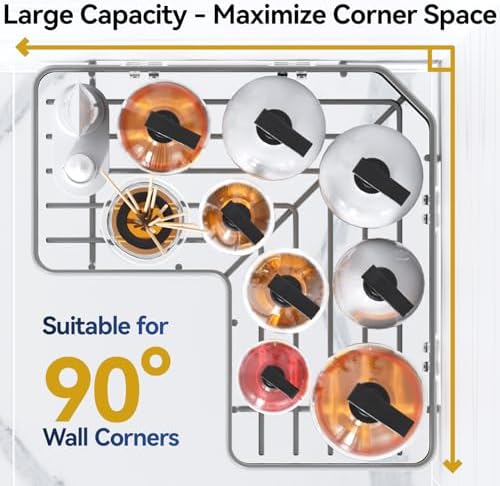 Yasonic Corner Shower Caddy Organizer 3-Pack Grey