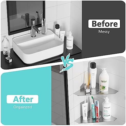 Heavy Duty Corner Shower Shelf Matte Black 304 Stainless Steel