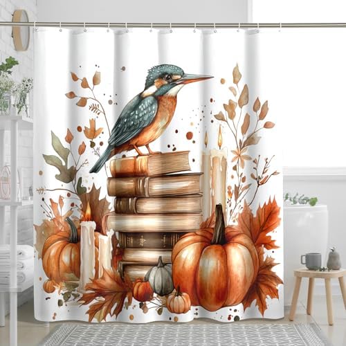 DESIHOM Fall Kingfishers Bird Shower Curtain Set 62 Inch