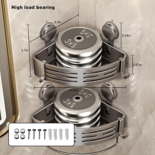 VOLPONE Corner Shower Shelf Suction Cup Mount