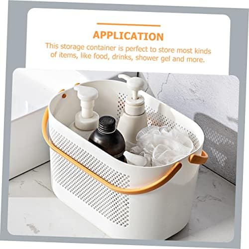 PRETYZOOM Portable Shower Basket Lightweight Plastic Storage Bin with Handles for Bathroom Organization