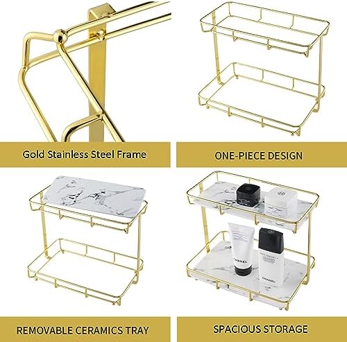 Dobbyby Multi-Purpose Stainless Steel Bathroom Organizer Tray