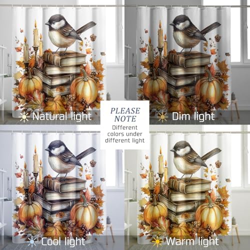 DESIHOM Fall Chickadees Bird Shower Curtain Set 78 Inch