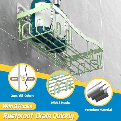 Youvip Adhesive Shower Caddy 5 Pack Set Green