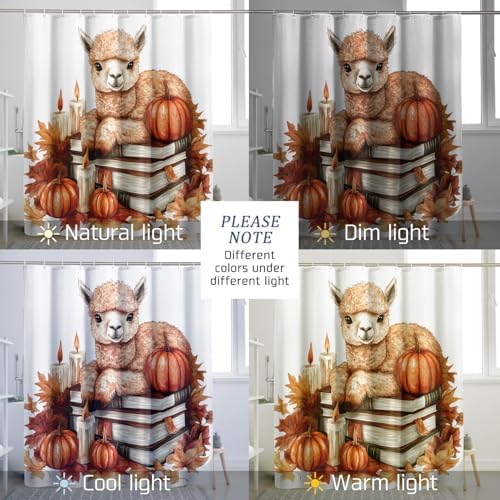 DESIHOM Fall Alpacas Llama Shower Curtain Set 62 Inch