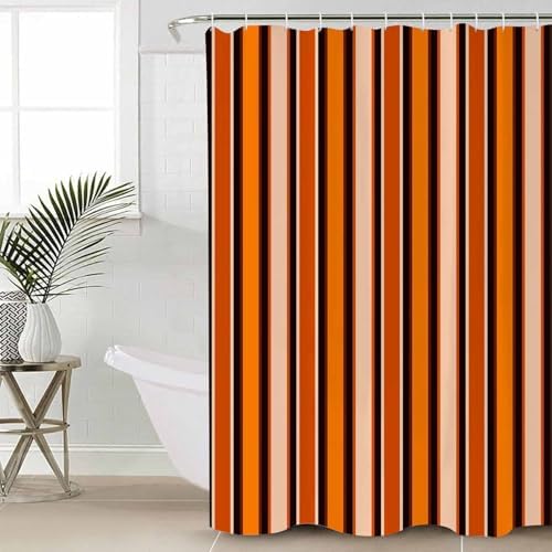 Vintage Striped 4 Piece Shower Curtain Set