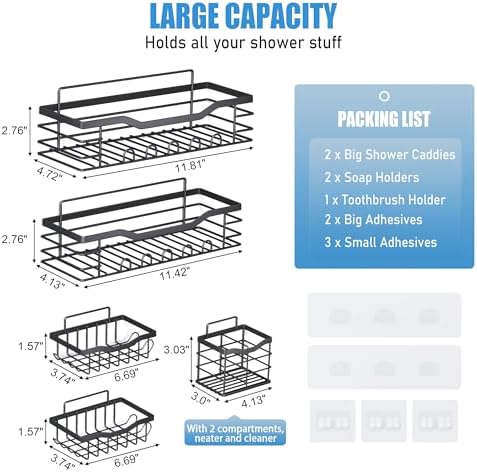 Cozy Tower Shower Caddy 5 Pack Organizer