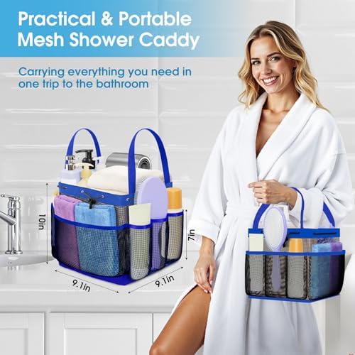 Mesh Shower Caddy Portable with Drawstring for Travel and Dorm