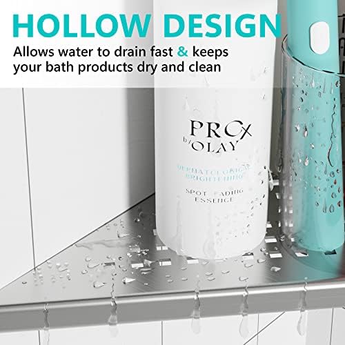 2 Pack Recessed Corner Shower Shelf Brushed Nickel SUS304 Stainless Steel No Drilling