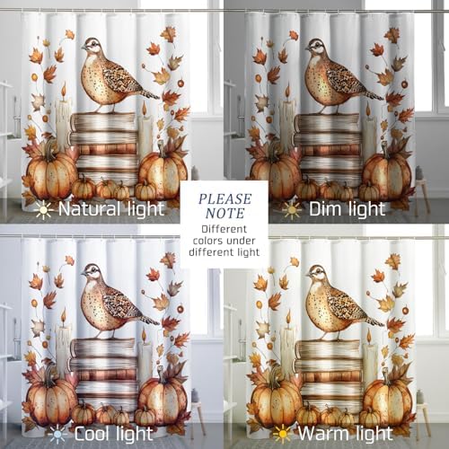 DESIHOM Fall Quail Bird Shower Curtain Set 72 Inch