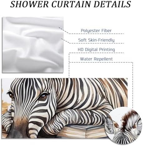 DESIHOM Fall Zebras Pumpkins Shower Curtain Set