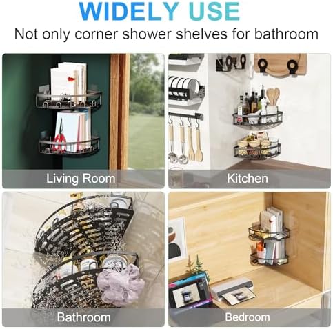 Corner Shower Caddy 2 Pack Adhesive Organizer Shelf