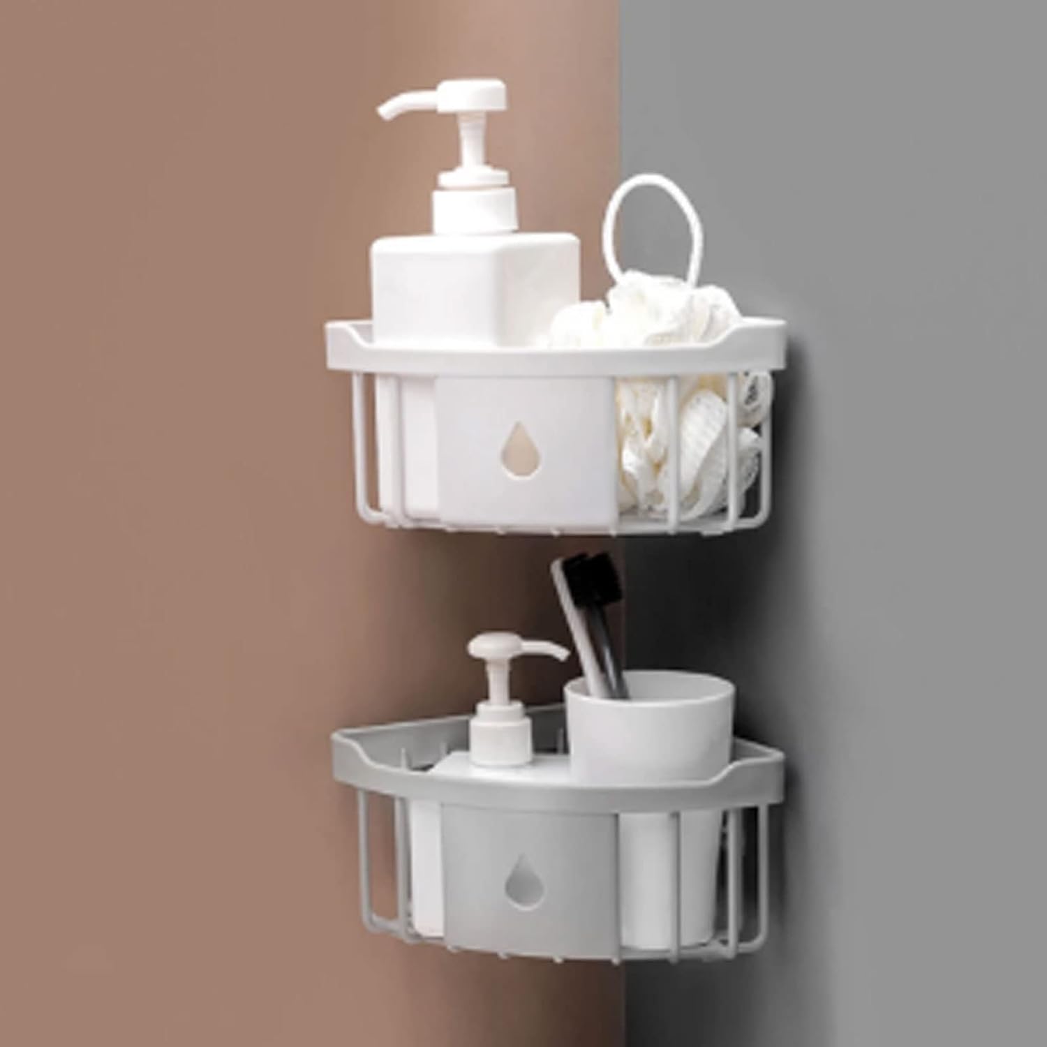 Holder Basket Shower Organizer Wall Mounted Storage Rack for Bathroom and Kitchen
