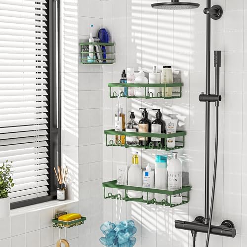 Moforoco 5 Pack Adhesive Shower Caddy Organizer Set 1