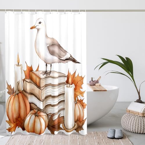 DESIHOM Fall Seagull Bird Shower Curtain Set - 62 Inch