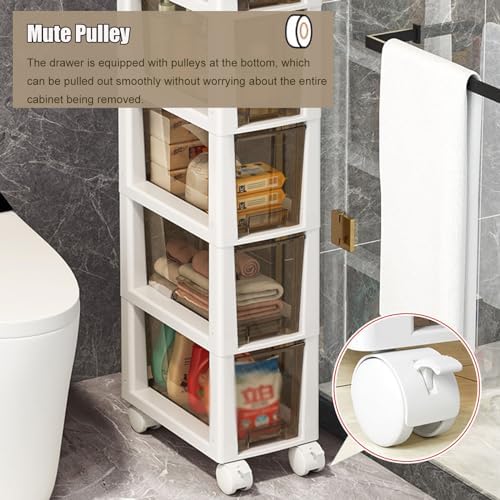 Ruiyijiou 75 Bathroom Storage Corner Shelf with Wheels