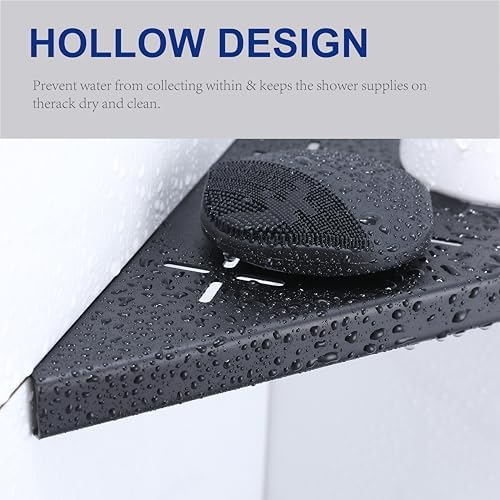 10 Inch Corner Shower Shelf 2 Pack Matte Black Stainless Steel