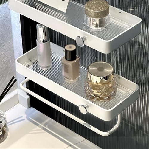 Acrylic Shower Caddy with Hook 30cm Floating Shelf for Bathroom Storage and Display
