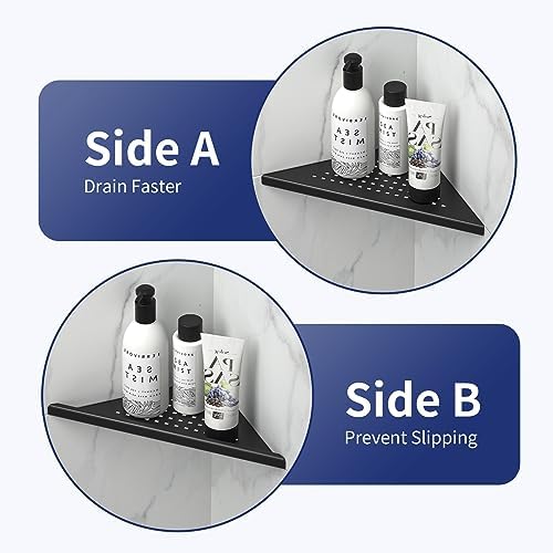 8 Inch Corner Shower Shelf 2 Pack Black