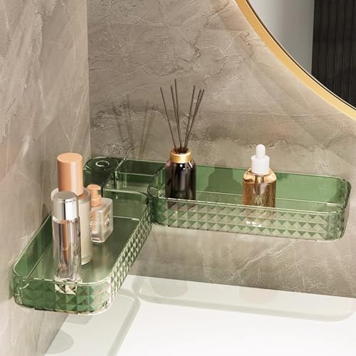 JIXDILO Corner Shelf 2pcs Foldable Green Shower Storage Rack