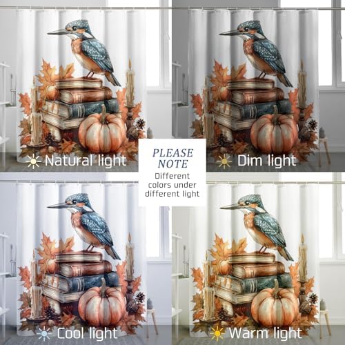 DESIHOM Fall Kingfishers Bird Shower Curtain Set 72 Inch