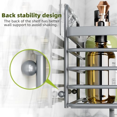 Yougai 3 Pack Dark Grey Shower Caddy Organizer