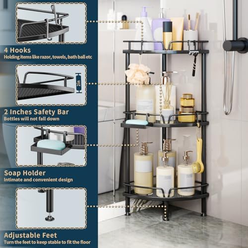 Consumest Corner Shower Caddy Stand 3 Tier