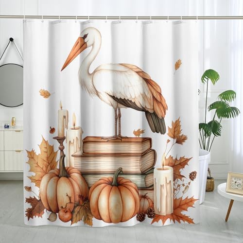 DESIHOM Fall Storks Bird Shower Curtain Set 72 Inch