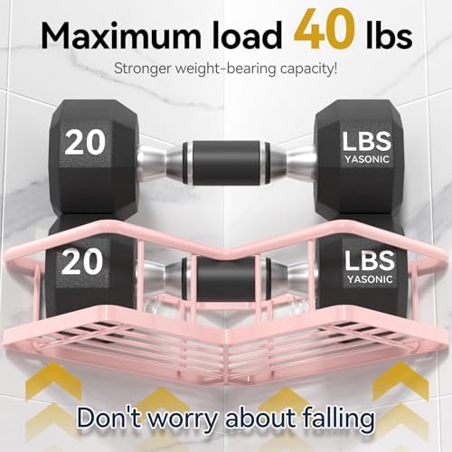 YASONIC Corner Shower Caddy Organizer 3-Pack Pink