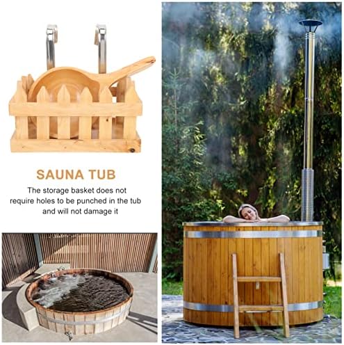 Healeved Bath Bucket Accessory Set Large Hanging Wicker Basket for Soap Storage