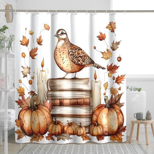 DESIHOM Fall Quail Bird Shower Curtain Set 72 Inch