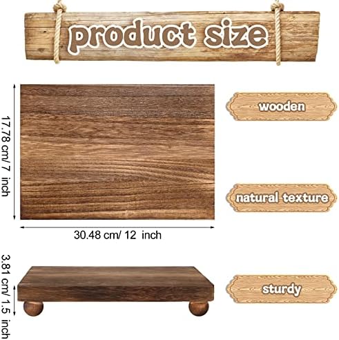 Amyhill Dark Brown Wood Soap Tray Stand for Kitchen Bathroom Counter Table Decor Plant Candle Display