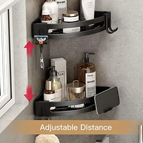 VOLPONE Corner Shower Caddy 2-Pack Black