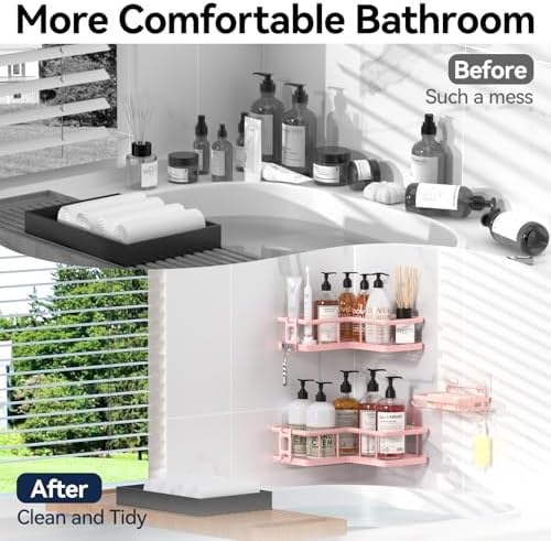 YASONIC Corner Shower Caddy Organizer 3-Pack Pink
