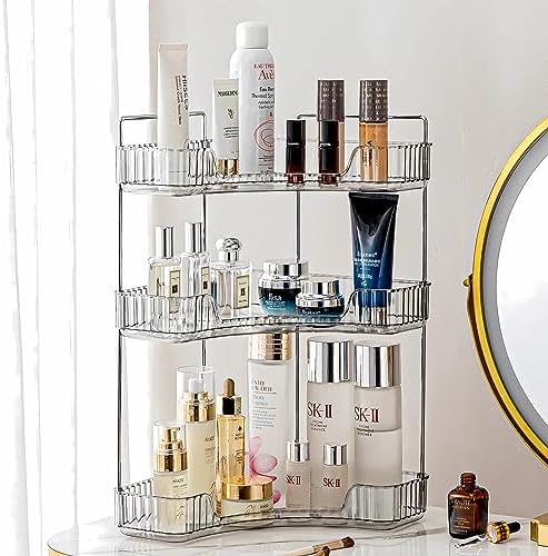 Weidace Corner Bathroom Counter Organizer 3 Tiers Grey