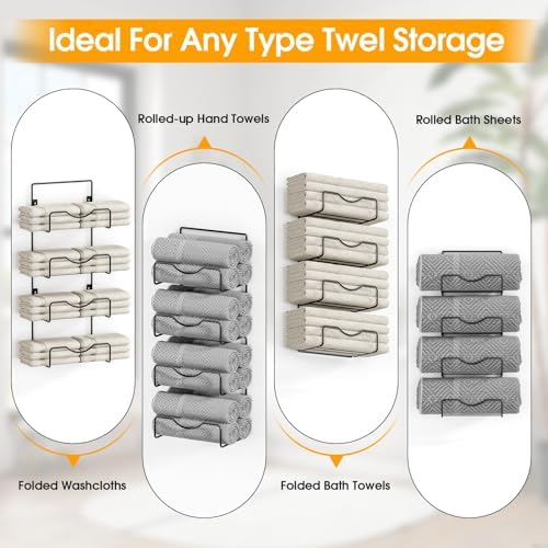 LIDTOP 6 Tier Towel Rack with Floating Shelves
