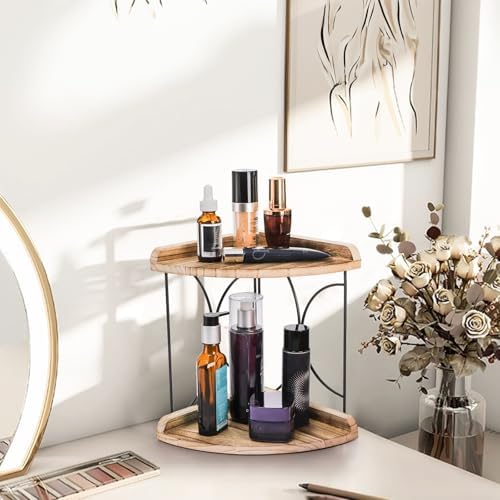 Goaste 2-Tier Bathroom Counter Organizer Wood Shelf