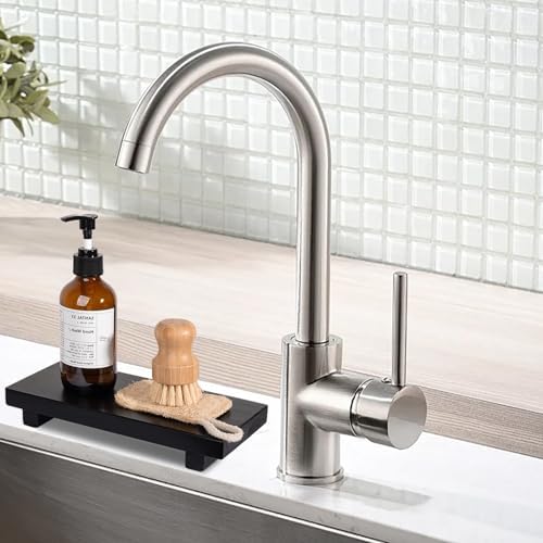 Small Wooden Tray Pedestal Stand for Bathroom and Kitchen