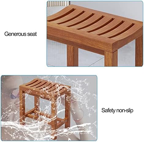 Wooden Spa Bench with Shelf Storage for Bathroom