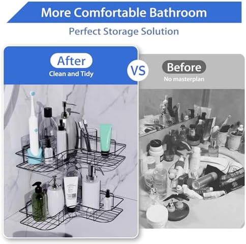 Moonlit Pond Corner Shower Caddy 2 Pack Black