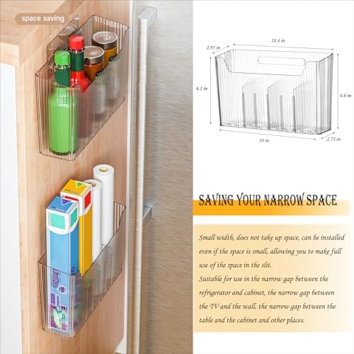 2 Pack Adhesive Mount Cabinet Door Organizer for Narrow Space and Bathroom Use