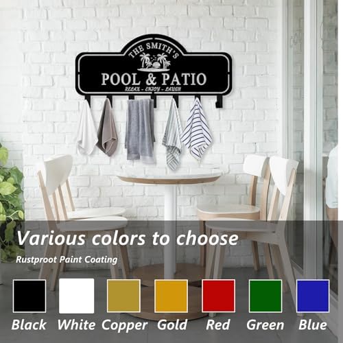 Custom Pool Towel Rack with Personalized Name