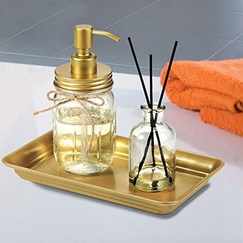 Vintage Farmhouse Decor Metal Vanity Tray Set of 2