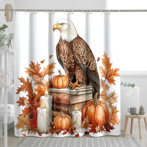 DESIHOM Fall Eagle Bird Shower Curtain Set 62 Inch