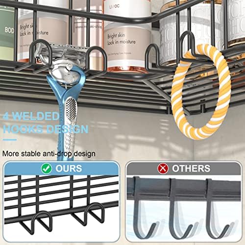 Yazoni Corner Shower Caddy 4-Pack Adhesive Shelves