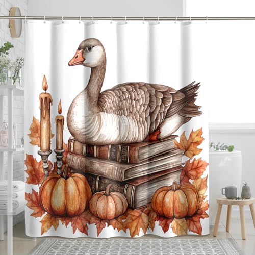 DESIHOM Fall Goose Shower Curtain Set 62 Inch